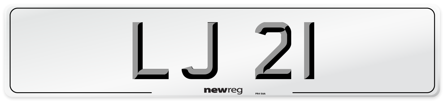 LJ 21 Number Plate from New Reg